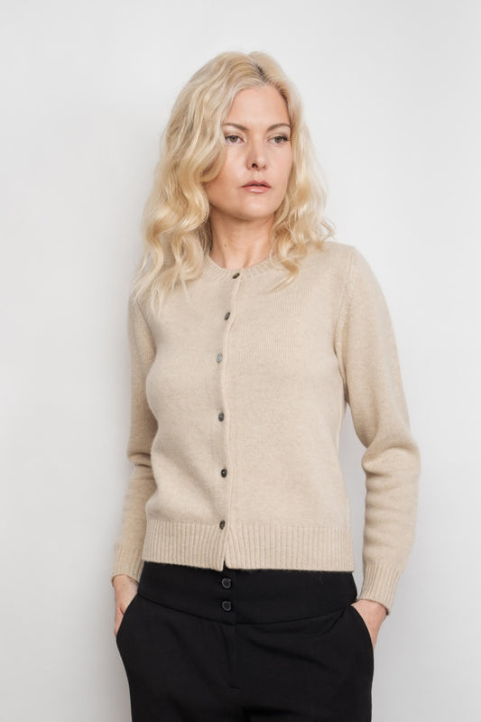 Heritage Golfer Cashmere Knitted Cardigan - Beige