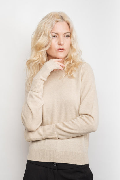 Classic Ribbed Cashmere Crewneck Sweater - Grey