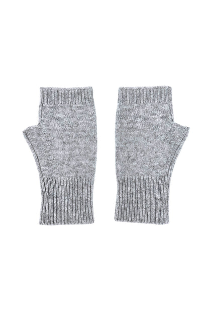 Cashmere Fingerless Gloves Mittens - Grey