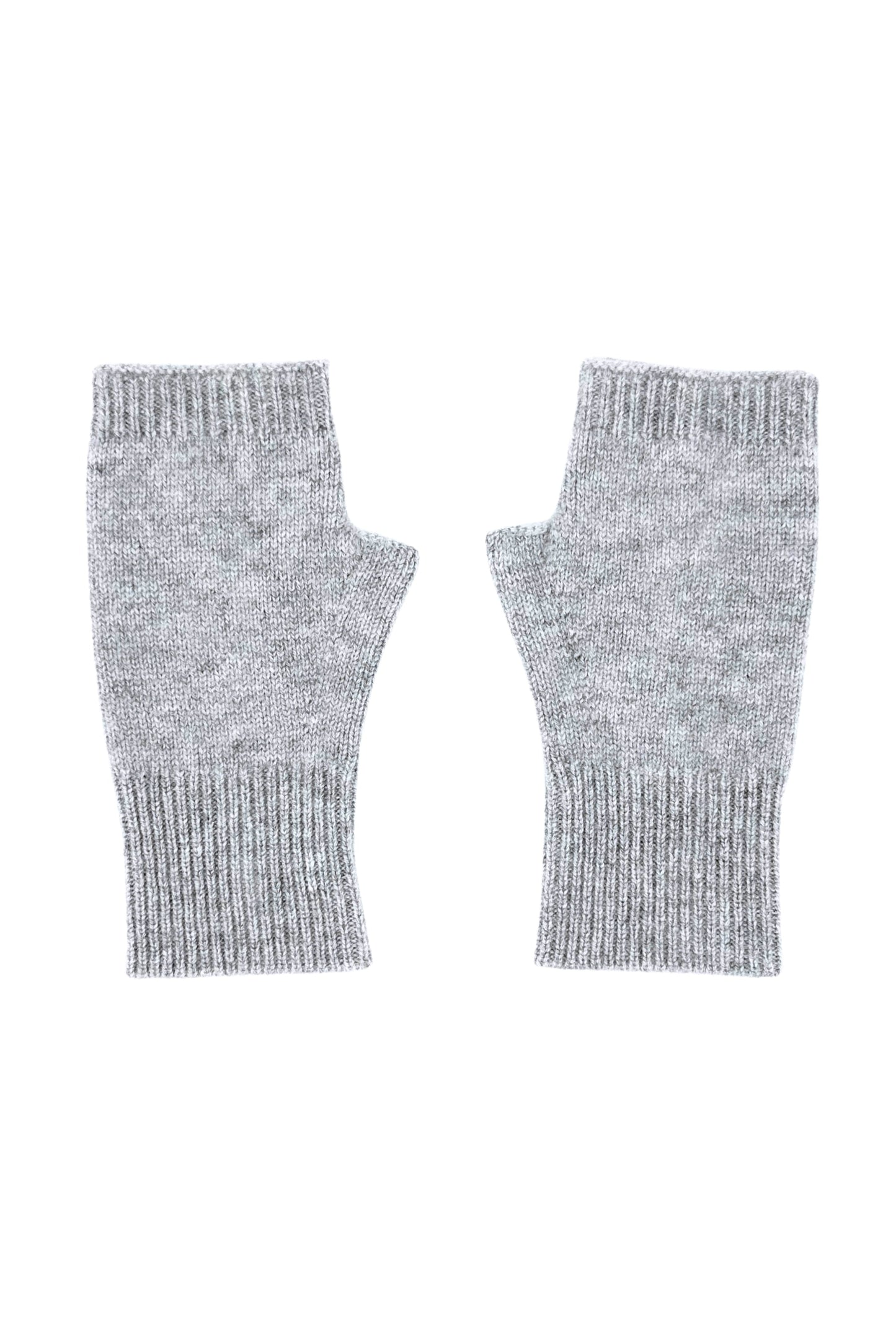 Cashmere Fingerless Gloves Mittens - Grey