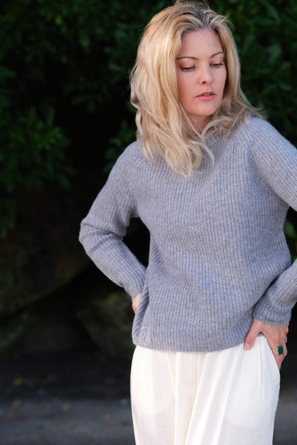 Heritage Fisherman Cashmere Sweater - Grey