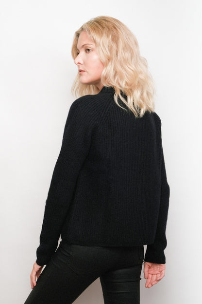 Heritage Fisherman Cashmere Sweater - Black