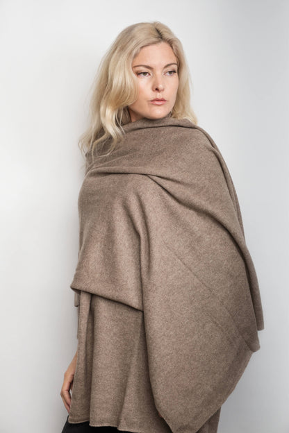 Versatile Pure Cashmere Wrap & Scarf - Chestnut